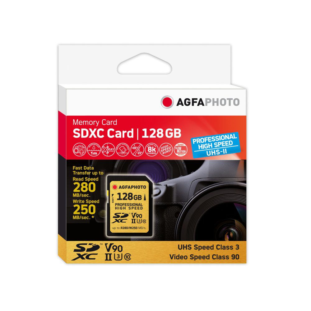 Agfaphoto SDXC-Card 128 GB Prof. Highsp. UHS-II C10/U3/V90 