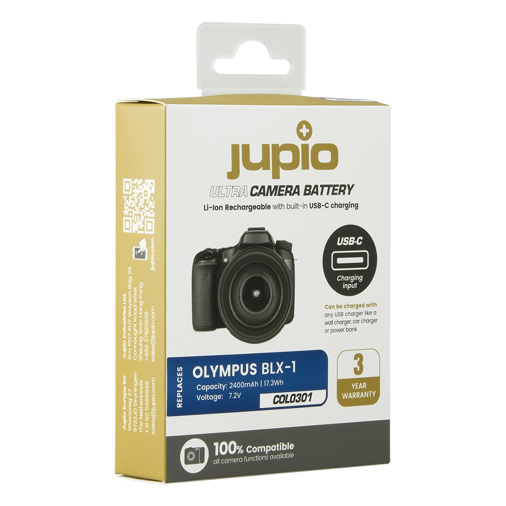 Jupio Olympus / OM-SYSTEM BLX-1 2400 mAh Ultra C COL0301