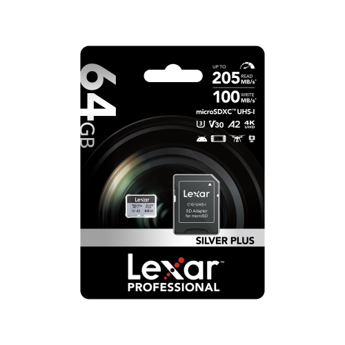 Lexar microSDXC 64 GB Silver Plus UHS-1 V30 