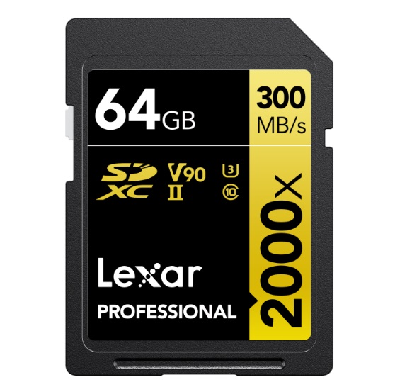 Lexar SDXC Professional UHS-II 2000x 64GB Gold Series 