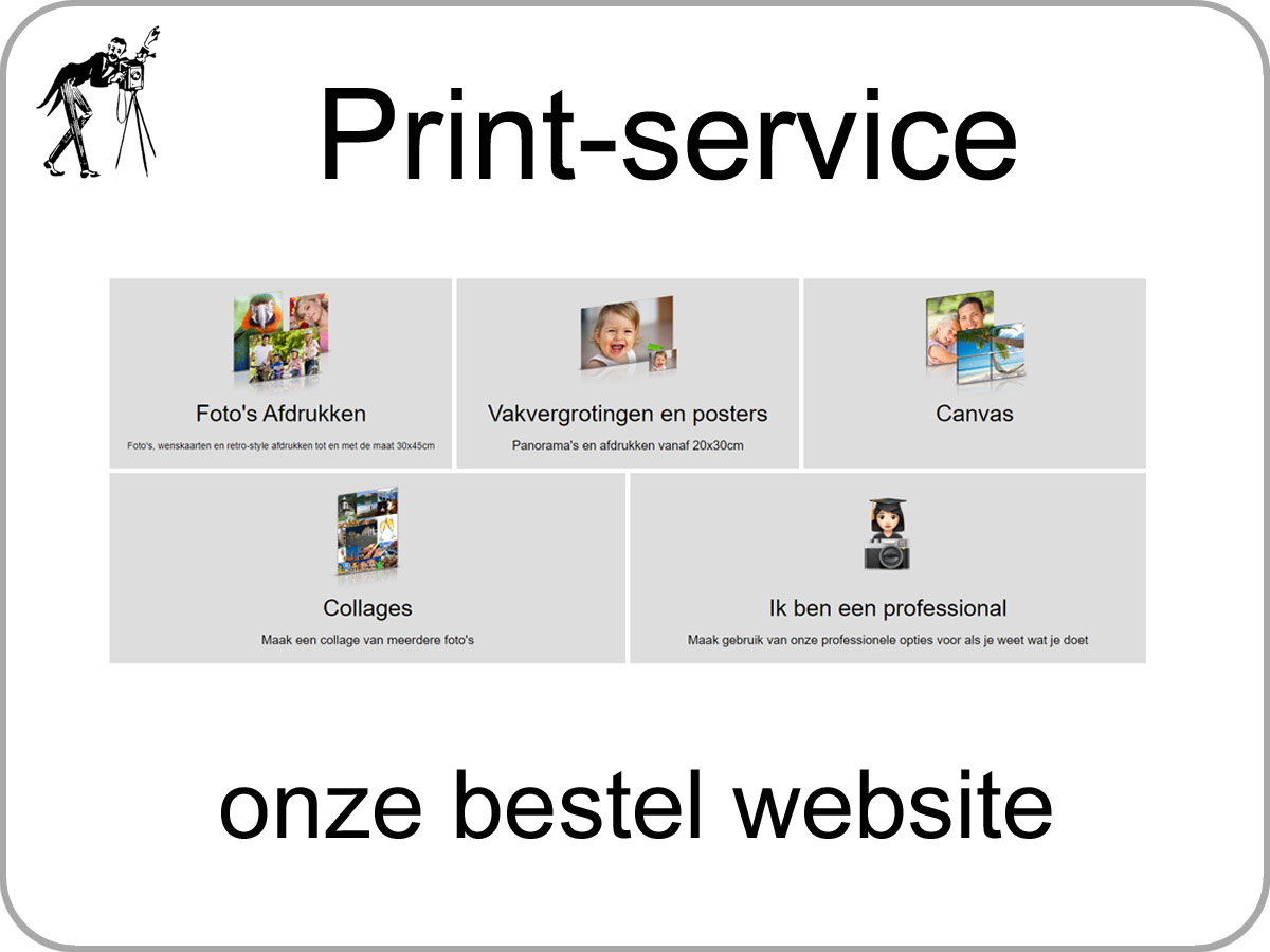 Snel service foto's besteld met uw webbrowsert Apple IOS of Android