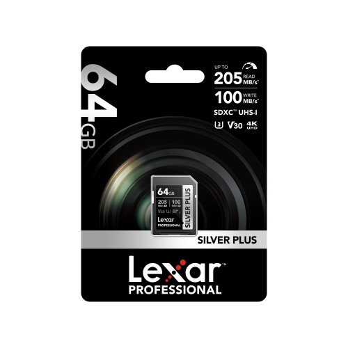 Lexar SDXC Silver Plus Series UHS-I 64GB V30
