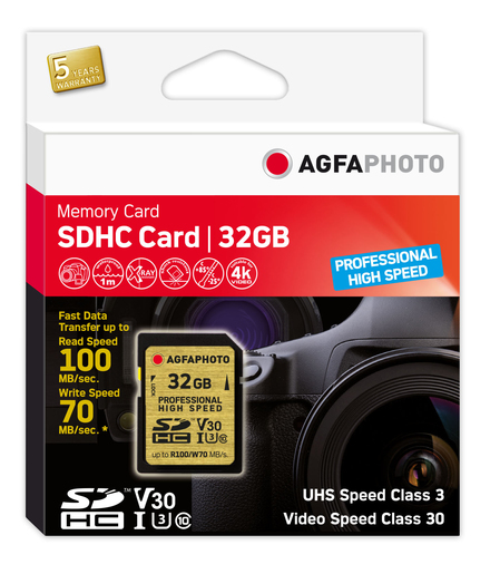 AgfaPhoto 32 GB SDHC Professional High Speed UHS-I  