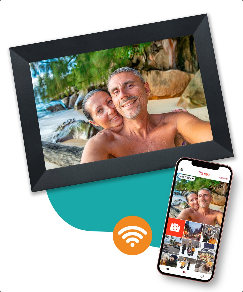 Digitale fotolijst WF-105T 10 inch Zwart Frameo WiFi Digitale fotolijst WF-105T 10 inch Zwart Frameo WiFi