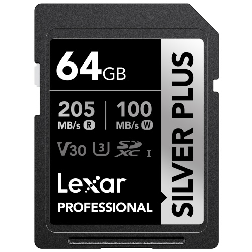 Lexar SDXC Silver Plus Series UHS-I 64GB V30