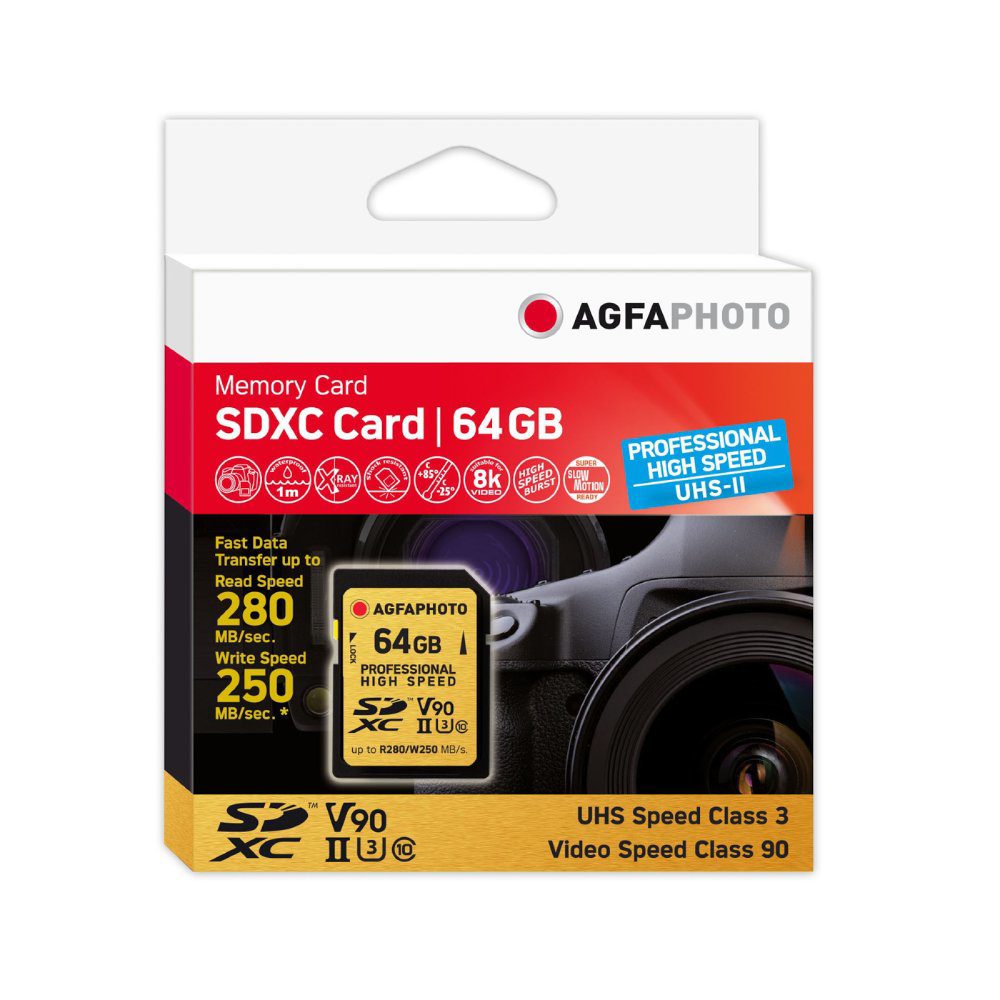 Agfaphoto SDXC-Card 64 GB Prof. Highsp. UHS-II C10/U3/V90 