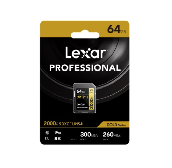 Lexar SDXC Professional UHS-II 2000x 64GB Gold Series 