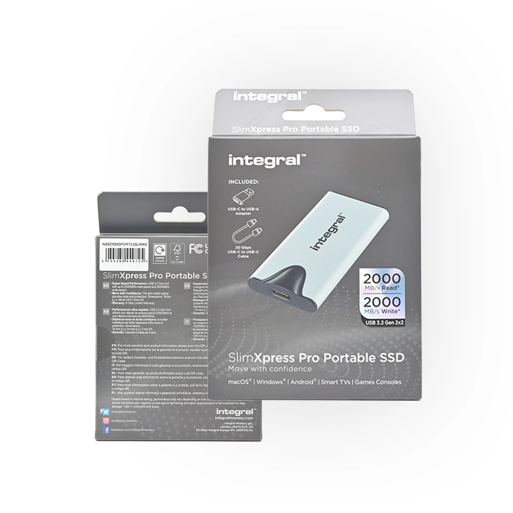 Integral 1TB SlimXpress Pro Silver Portable SSD 
