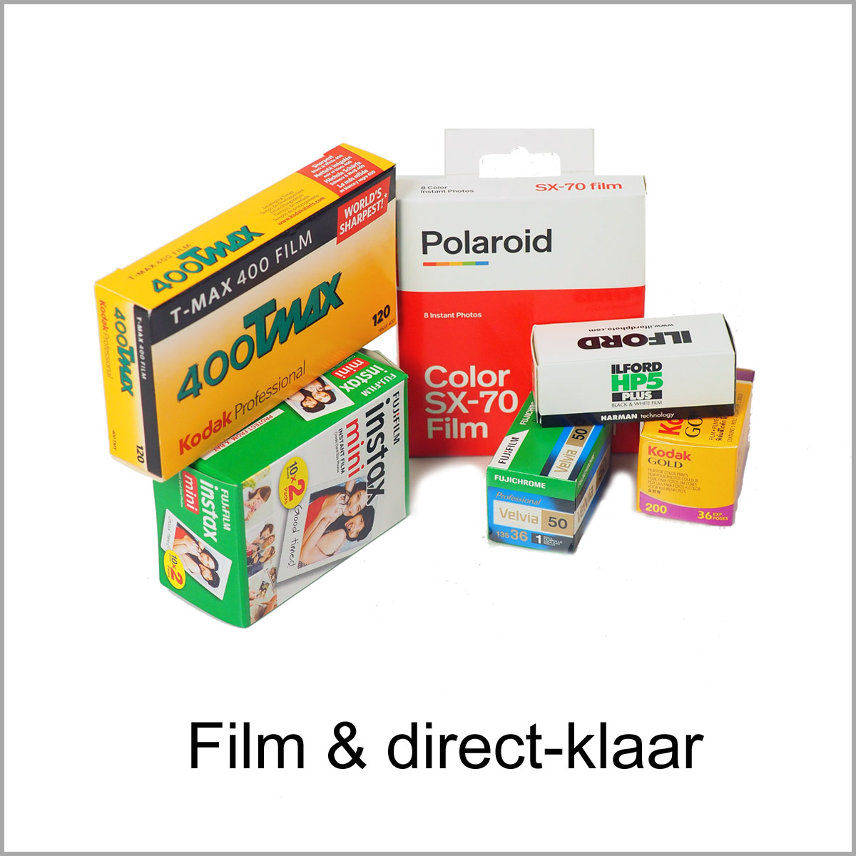 Direct-klaar,Zwartt wit,Dia en kleurenfilm
