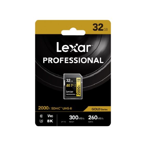Lexar SDHC 32 GB PRO UHS-II U3 V90 2000x Gold 